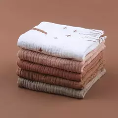 Baby's Soft Absorbent Gaze Algodão Toalhas, Face Wipe, Lenço, Banhando Toalhinha de alimentação, 5Pcs - loja online