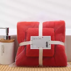 2 pcs/Set Luxo Super Large Toalha Alta Absorvente Soft Coral Fleece Toalha de Banho e Toalhas Rosto Conjunto para Adultos 70x140cm 35x75cm