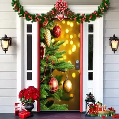 Pesadelo Antes Do Natal Decorações Ao Ar Livre Adereços, Tampa Da Porta, Santa, Xmas Elfos Contexto, Banner Party, Casa Porta Pendurar na internet