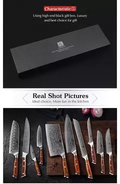 Imagem do XINZUO-Damascus Steel Kitchen Knife, 67 Camadas, Chef Slicing Utility Paring Kni