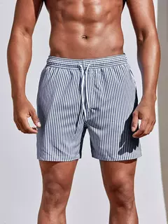 Shorts de praia de poliéster respirável masculino, shorts de prancha de surf em linha 3D, maiô havaiano, verão, novo