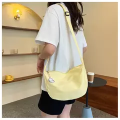 Imagem do Harajuku – sacs à bandoulière solides pour femmes, sacs à main multifonctions simples assortis avec tout, sacs à bandoulière de grande capacité pour adolescentes