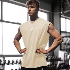 Camisola de regata respirável de fitness solta masculina, camiseta sem mangas, colete de secagem rápida, roupas esportivas masculinas, verão - loja online