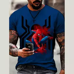Camiseta masculina de manga curta de super-herói Marvel, top estampado em 3D, Tom e Hardy, festa masculina, verão na internet