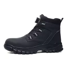 Botas de segurança impermeáveis para homens, Botas de trabalho em aço indestrutível, Anti-Smash, Resistente a facadas, Sapatos de motociclista - comprar online