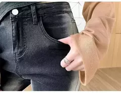 Jeans Stretch preto vintage feminino, calça de cintura alta, Micro-Flared, até o chão, emagrecedor, elegante, versátil