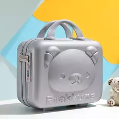 Urso bonito viajando bagagem com senha, Handheld Cosmetic Case, Cartoon Design Gift Box para damas de honra, saco de armazenamento, 14";;VERDADEIRO;;"14 polegadas,Bege Branco - Wolf Magazine