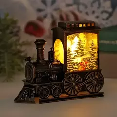 Luz noturna do trem portátil retro, presente do Natal, decoração exterior, luz