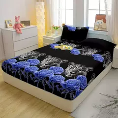 Animal moderno simples impresso fosco cabido folha, tampa de cama do quarto, cama, excluindo fronhas, 1 na internet