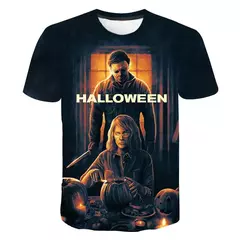 Homens e mulheres Michael Myers 3D Print Horror Movie T-shirts, camiseta de streetwear extragrande, Harajuku Tees, tops infantis, roupas de Halloween