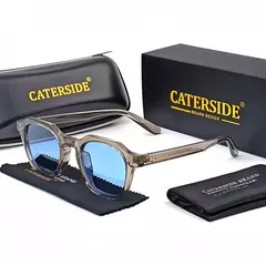Imagem do CATERSIDE-Óculos Retro Polarizados para Homens e Mulheres, Quadro Ultraleve, Óculos de Sol Polígono, Óculos de Viagem Ao Ar Livre, Alta Qualidade, TR90