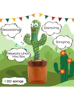 Imagem do Dança Talking Cactus Brinquedos para Bebés Meninos e Meninas, Cantando Imitando Gravação, Repetindo o Que Você Diz Sunny, 1Pc