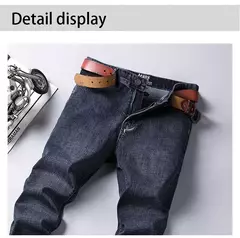 Wthinlee-Calça Jeans Stretch Casual Masculina, Calças Jeans Trabalho, Roupa de Marca Masculina Clássica, Azul, Preta, Nova, Moda - loja online