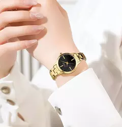 Imagem do Curren-relógio de quartzo feminino, original, elegante, feito de aço inoxidável, à prova d'água, para as mulheres