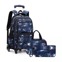 Mochila escolar com rodas para crianças, Mochila de rolamento para menino, Mochila escolar com rodas, Mochila de bagagem de mão, 6 rodas - comprar online