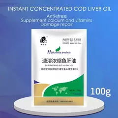 Óleo veterinário de fígado de porco, carne de bacalhau, vitamina concentrada instantânea ade, aves, frango e pato, vitamina multi-nutrição 100g