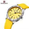 Naviforce relógio de pulso feminino simples, pulseira de silicone impermeável, novo design, moda, para senhoras, 2024