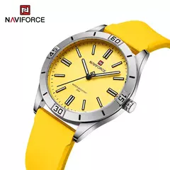 Naviforce relógio de pulso feminino simples, pulseira de silicone impermeável, novo design, moda, para senhoras, 2024