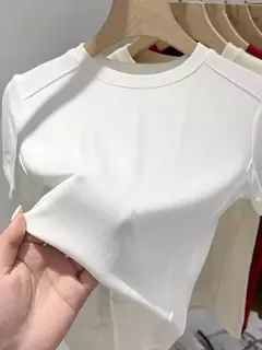 Aossviao verão branco camiseta de algodão feminino de manga curta estudante versátil solto meia manga camiseta harajuku tendência superior - comprar online