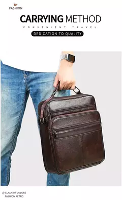 Westal Mensageiro de Couro Genuíno Bag, Laptop sacos para documentos, saco de negócios, Bolsas de ombro masculinas, 13 ", 6173 - comprar online