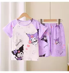 Novo verão crianças pijamas conjunto de 2 peças roupas de ar condicionado para meninos meninas bebê manga curta roupas para casa na moda - loja online