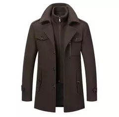 Casaco de gola dupla masculino, jaquetas quentes, casacos à prova de vento, moda outono e inverno - Wolf Magazine