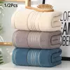Toalha de algodão grosso altamente absorvente, toalhas de banho monocromáticas, microfibra Serviette, Cooling Towel, adequado para adultos e crianças