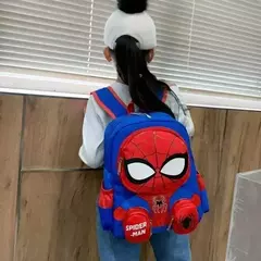 Disney-Spiderman Mochilas para Estudantes, Super Heroes School Bag, Cartoon 3D Stereo, Kindergarten Backpack, Children's Travel Bag, Gift - comprar online