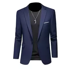 Blazer casual de negócios masculino, vestido de casamento noivo, tops de terno boutique, casaco monocromático, marca de alta qualidade, moda - loja online
