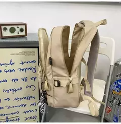 Mochila de pano Oxford de grande capacidade para meninos e meninas, mochila leve, bolsa de estudante retrô, europeia e americana, escola secundária - Wolf Magazine