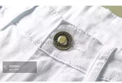 SHAN BAO-Jeans slim branco masculino, roupa confortável de algodão, elástico, casual, leve, de negócios, primavera, verão, 2022 - comprar online