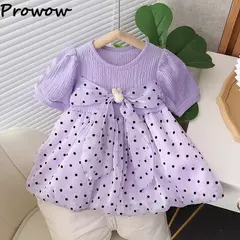 Prorow-Patchwork Organza Dress para recém-nascidos, roupas de bebê, Princess Party Dress, Decoração bonito do urso, Vestidos de menina infantil - Wolf Magazine