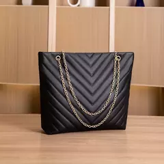 Bolsa de ombro de corrente bordada casual para mulheres, padrão V, lingge, bolsa de compras portátil, nova moda na internet