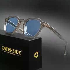 CATERSIDE-Óculos Retro Polarizados para Homens e Mulheres, Quadro Ultraleve, Óculos de Sol Polígono, Óculos de Viagem Ao Ar Livre, Alta Qualidade, TR90
