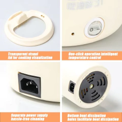 Mini máquina de fogão elétrico antiaderente, multifuncional, tudo em um, panelas, 1,0l, ferramenta elétrica inteligente para cozinhar macarrão doméstico - Wolf Magazine