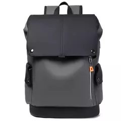Alta Qualidade PU Couro Waterproof Men's Laptop Mochila Grande Computador Mochila para Negócios Urban Man Mochila Carregamento USB - comprar online