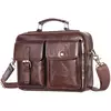 Bolsa de ombro de couro genuíno para homens, Bolsa crossbody mensageiro de couro real, Bolsa de viagem de negócios