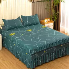 Lençóis planos respiráveis confortáveis, cama de luxo, colcha lavável, colchão king e queen size, saias de cama, moda - Wolf Magazine