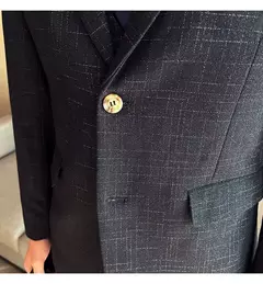 Terno xadrez formal masculino, vestido de noiva noivo, blazer de festa, calças, jaqueta, colete, calças, high-end, casual, escritório, marca - loja online
