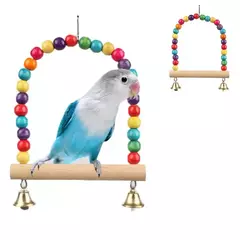 Brinquedo para animais de estimação, balanço de pássaros, papagaio, suporte de balanço de madeira, suprimentos para animais de estimação (s: 12x15cm/l: 18*22cm) - loja online