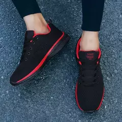 MAEDEF-Sapatos esportivos respiráveis para homens e mulheres, tênis de malha casual, corrida e caminhada, tênis de ginástica, preto