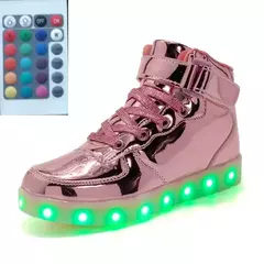 USB LED Shoes com controle remoto para crianças e adultos, tênis luminosos com luzes, tênis para crianças, meninos e meninas, tamanho 25-42