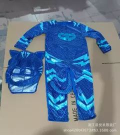 Cosplay pijama azul meninos meninas anime herói traje com máscara cosplay vestir terno traje de halloween festa de aniversário presente - loja online
