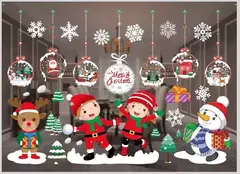 Decoração de Feliz Natal para casa, parede e janela adesivos ornamentos, guirlanda de ano novo, Noel Festoon, 2022, 2025 - Wolf Magazine