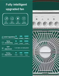 Household ventilador pequeno refrigerador de ar, 3 em 1 ar condicionado, luz noturna LED, umidificador portátil, ajuste de ar, escritório, casa, novo - loja online