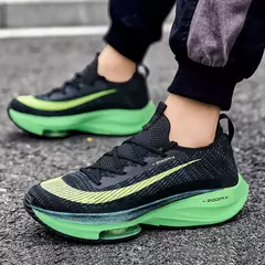 Unisex Lace Up Round Toe Sneakers, amortecimento tênis para mulheres e homens, corrida de instrutor, tênis respirável para casal, moda - loja online