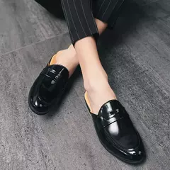 Nova Chegada All-match Muller Sapatos Homens Moda De Couro Metade Chinelo Homens Verão Mocassins Flats Chinelos para Sapatos Dos Homens Ao Ar Livre - Wolf Magazine