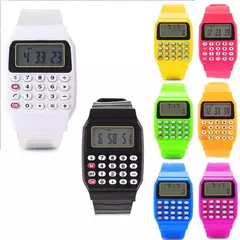 Imagem do infantil silicone data multiuso calculadora eletrônica relógio pulso