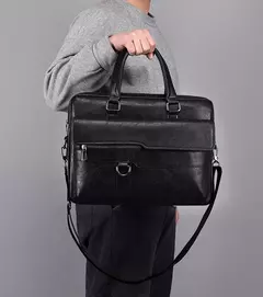 Bolsa de ombro de couro masculina, pasta para laptop, mensageiro, carteira de negócios, marca de luxo, pasta para documento A4