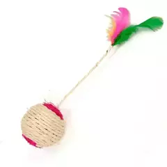 1pc brinquedo do gato sisal coçar bola treinamento brinquedo interativo para gatinho gato de estimação suprimentos brinquedo de penas brinquedos do gato interativos - comprar online